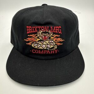 Brixton Supply MFG Company Black Hat Cap‎ Snake Snapback Adjustable